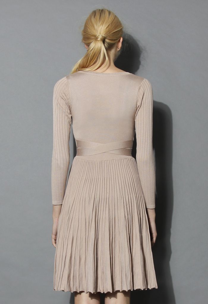 Embrace a Lithe Knitted Dress in Nude