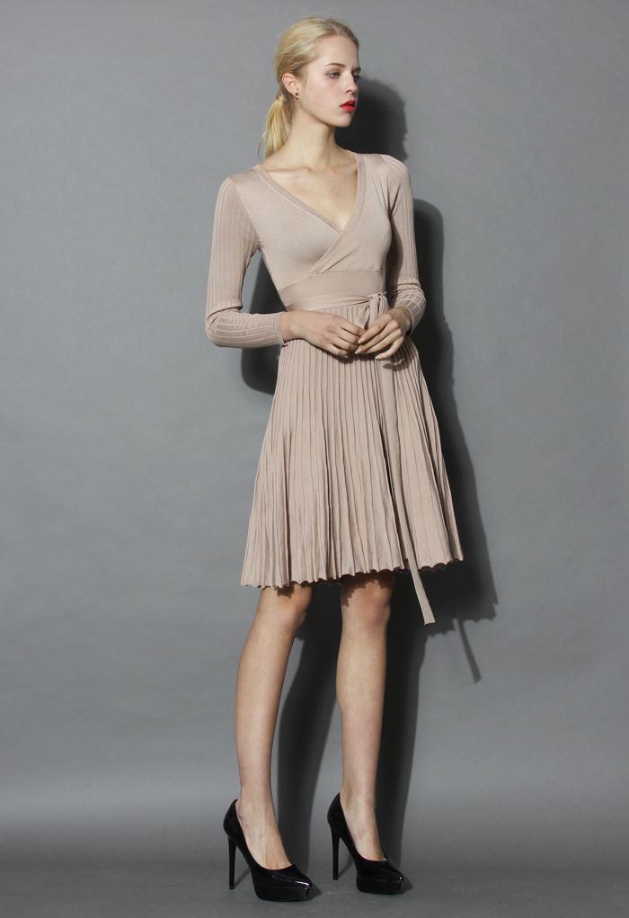 Embrace a Lithe Knitted Dress in Nude