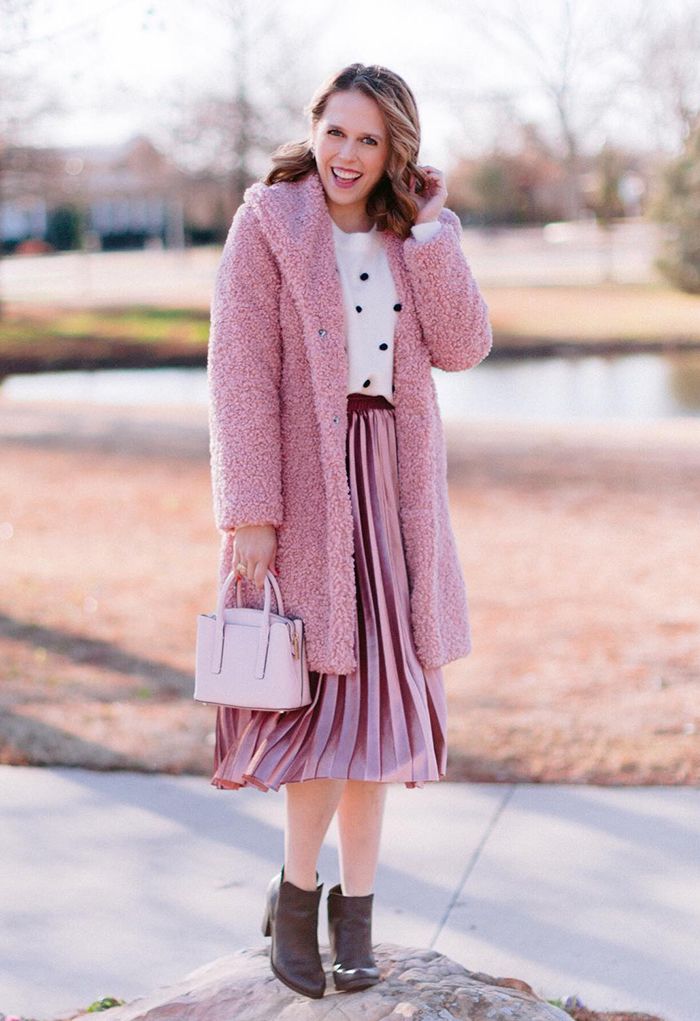 Feeling of Warmth Faux Fur Longline Coat in Mauve