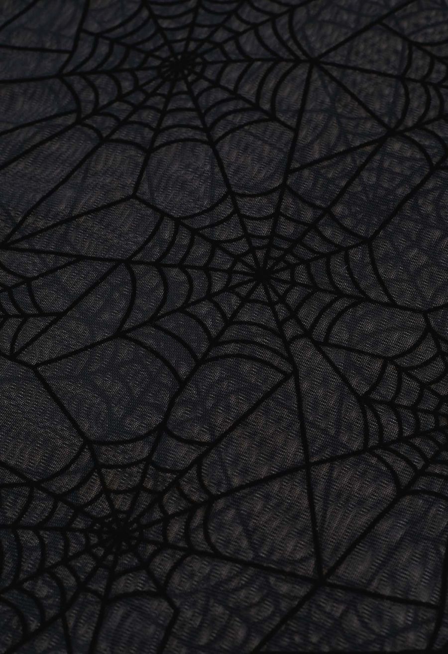 Spider Web Semi-Sheer Mesh Tulle Top