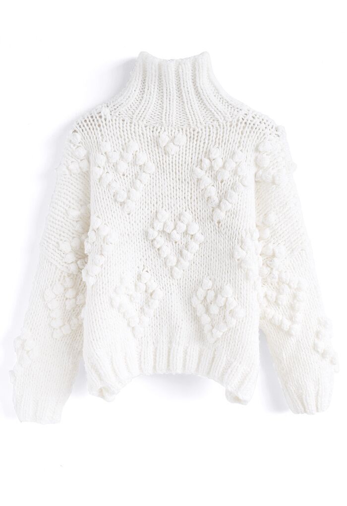 Knit Your Love Turtleneck Sweater in White