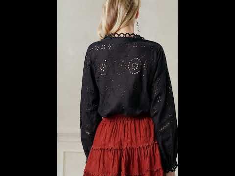 Garden Cutie Floret Embroidered Mini Skirt in Red