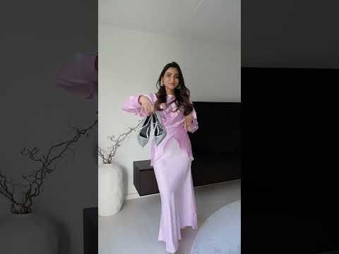 Boat Neck Crisscross Waist Satin Top in Pink