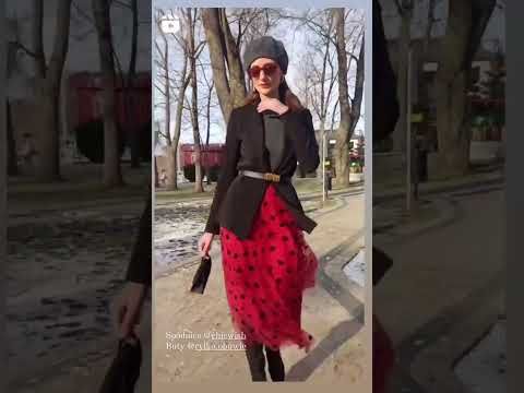 3D Heart Double-Layered Mesh Maxi Skirt in Red