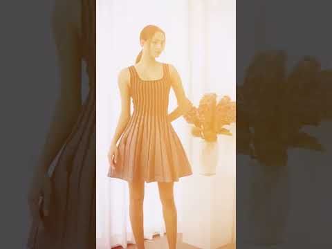 Sparkling Square Neck Side Pocket Skater Dress