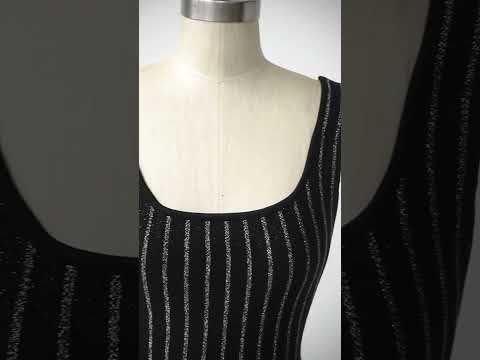 Sparkling Square Neck Side Pocket Skater Dress