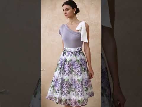 Organza Bow Accent One-Shoulder Slanted Top in Lilac