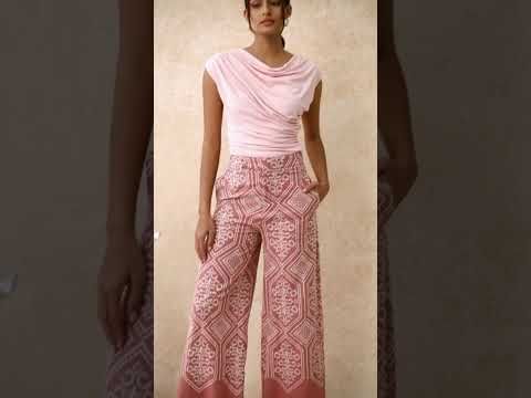 Drape Neck Ruched Sleeveless Top in Pink