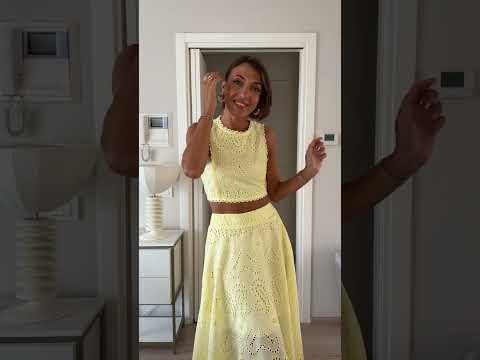 Paisley Eyelet Embroidery High-Waist Shirred Back Maxi Skirt in Yellow