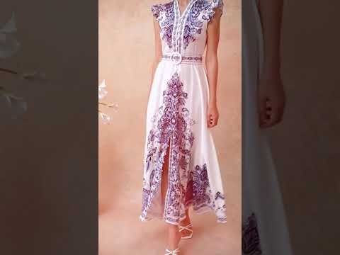 Floral Tile Printed Button Down Sleeveless Maxi Dress