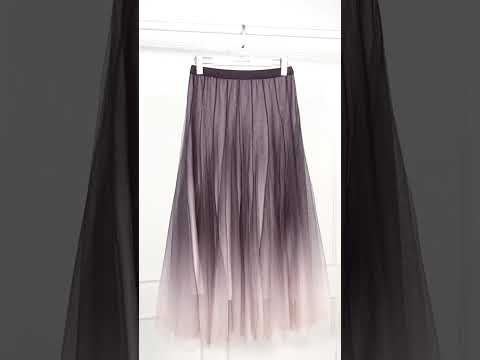 Gradient Mesh Sequined Maxi Skirt in Navy