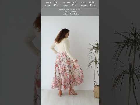 Splendid Peony Chiffon Maxi Skirt