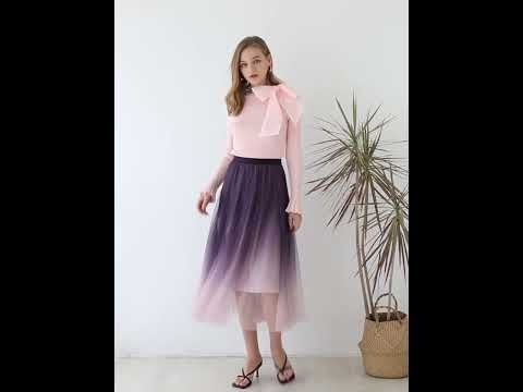 Fancy with Bowknot Knit Top in Pink
