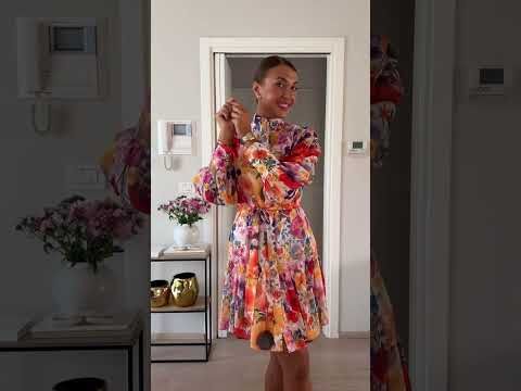 Garden Symphony Tie Waist Chiffon Dress