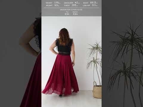 Timeless Favorite Chiffon Maxi Skirt in Wine