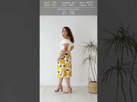Summer Cool Lemon A-Line Midi Skirt 