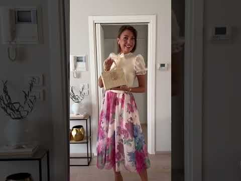 Short Sleeve Detachable Bowknot Spliced Knit Top in Cream