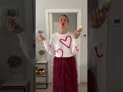 Heart Doodles Crew Neck Knit Sweater in White