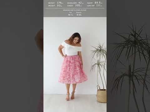 3D Pinky Rose Mesh Tulle Skirt