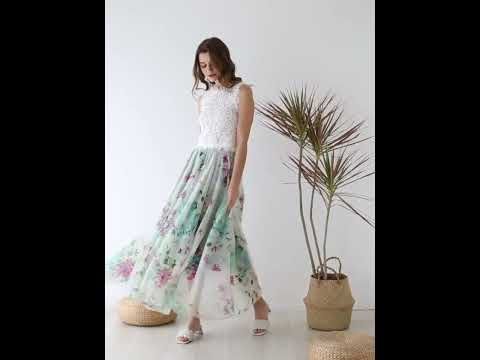 Floral and Frill Maxi Skirt