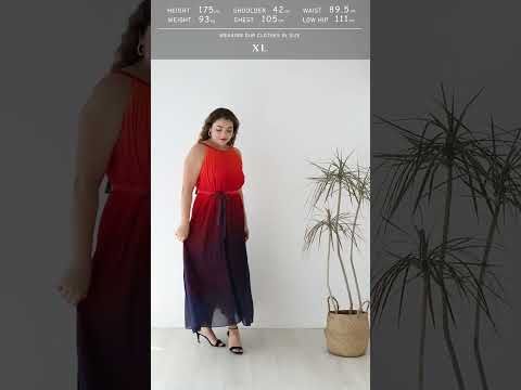 Splendor of the Sunset Gradient Pleated Maxi Dress