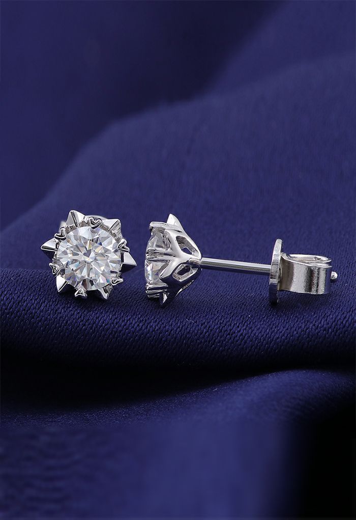 Star Shape Moissanite Diamond Earrings