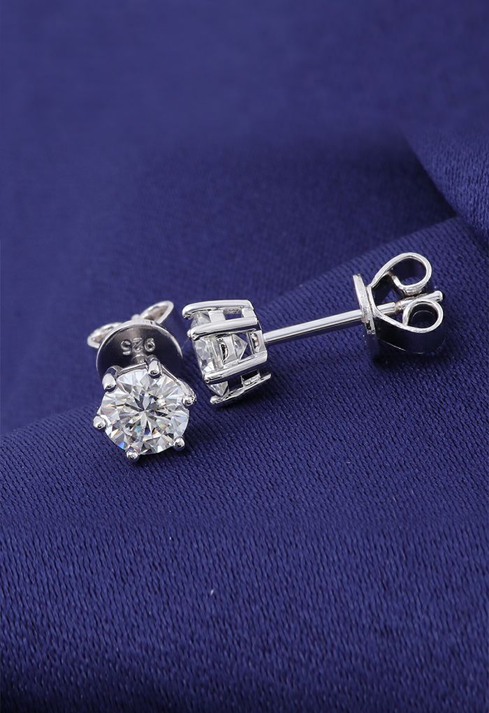 Hexagon Shape Moissanite Diamond Earrings