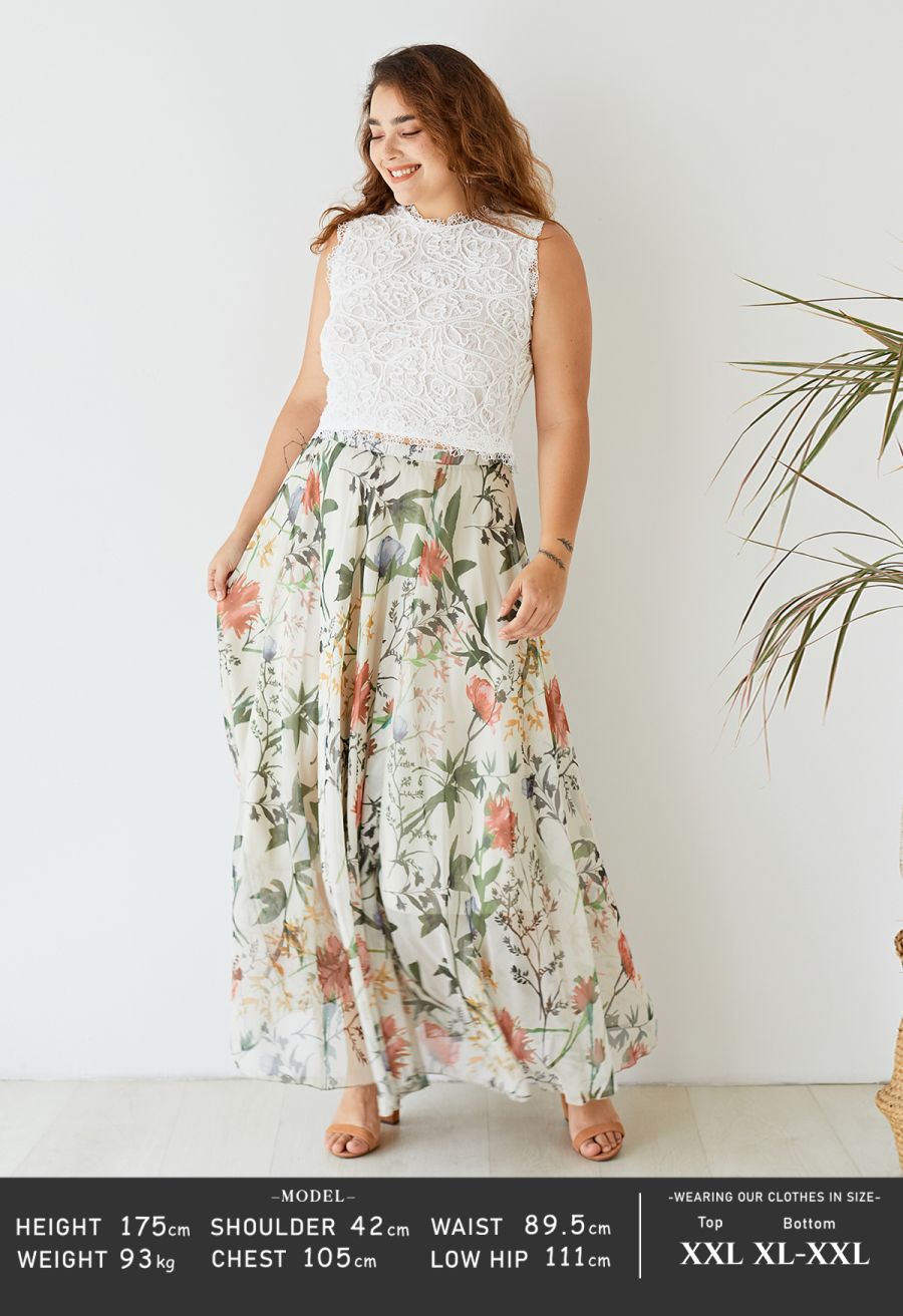 Bring the Blossom Floral Maxi Skirt