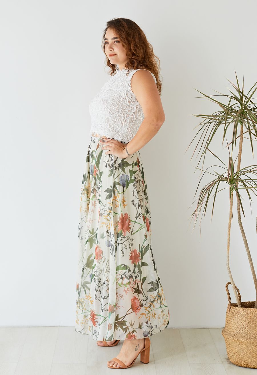 Bring the Blossom Floral Maxi Skirt