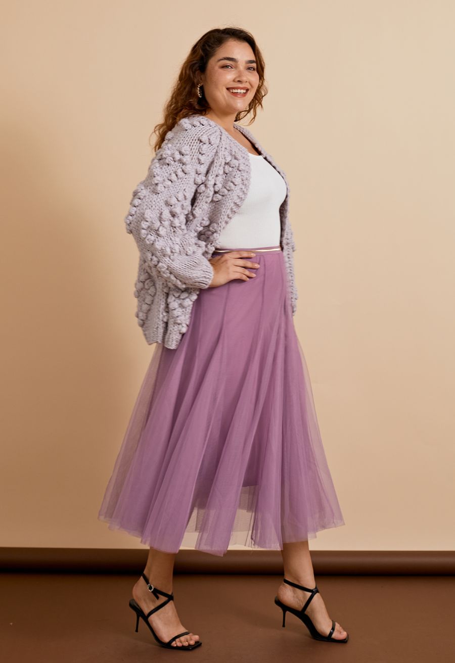 Knit Your Love Cardigan in Lavender