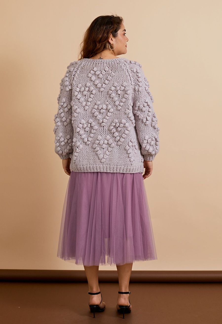 Knit Your Love Cardigan in Lavender