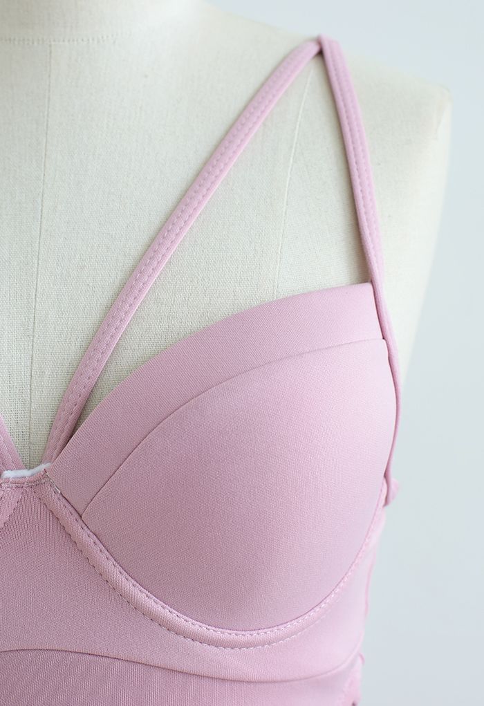 Two-Piece Lace Up Bustier Swimsuit