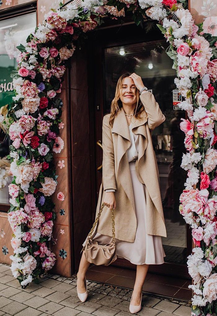 Free Myself Open Front Wool-Blend Coat in Sand