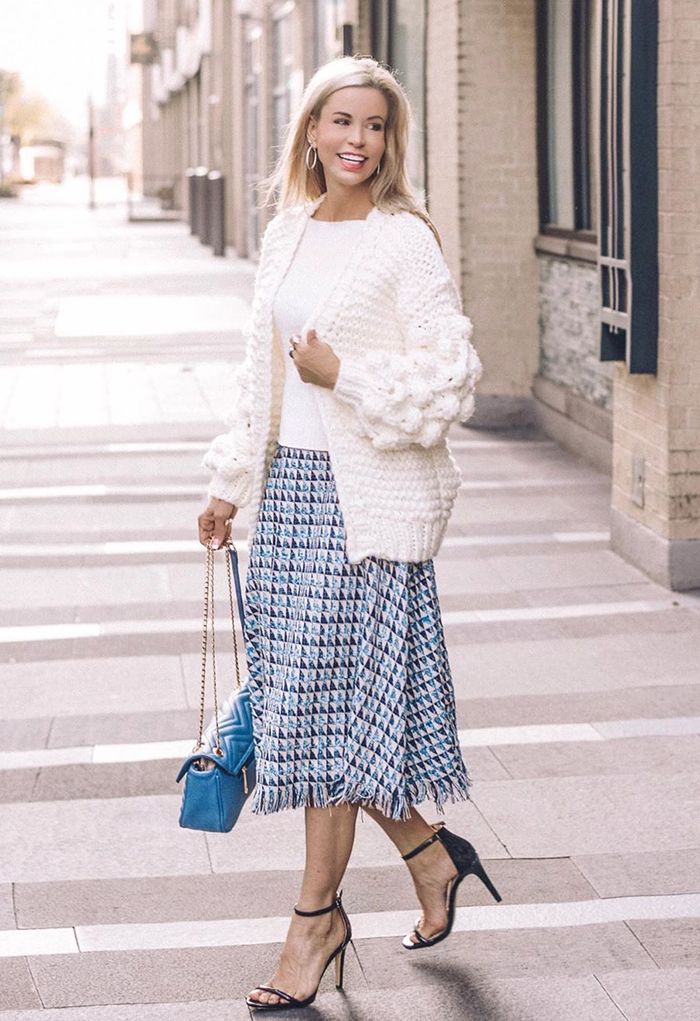 Cuteness on Sleeves Chunky Cardigan in White