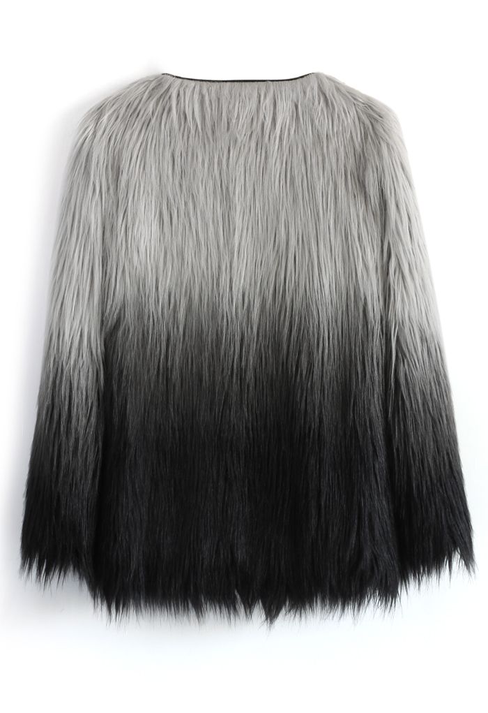 Super Star Dip Dyed Faux Fur Coat
