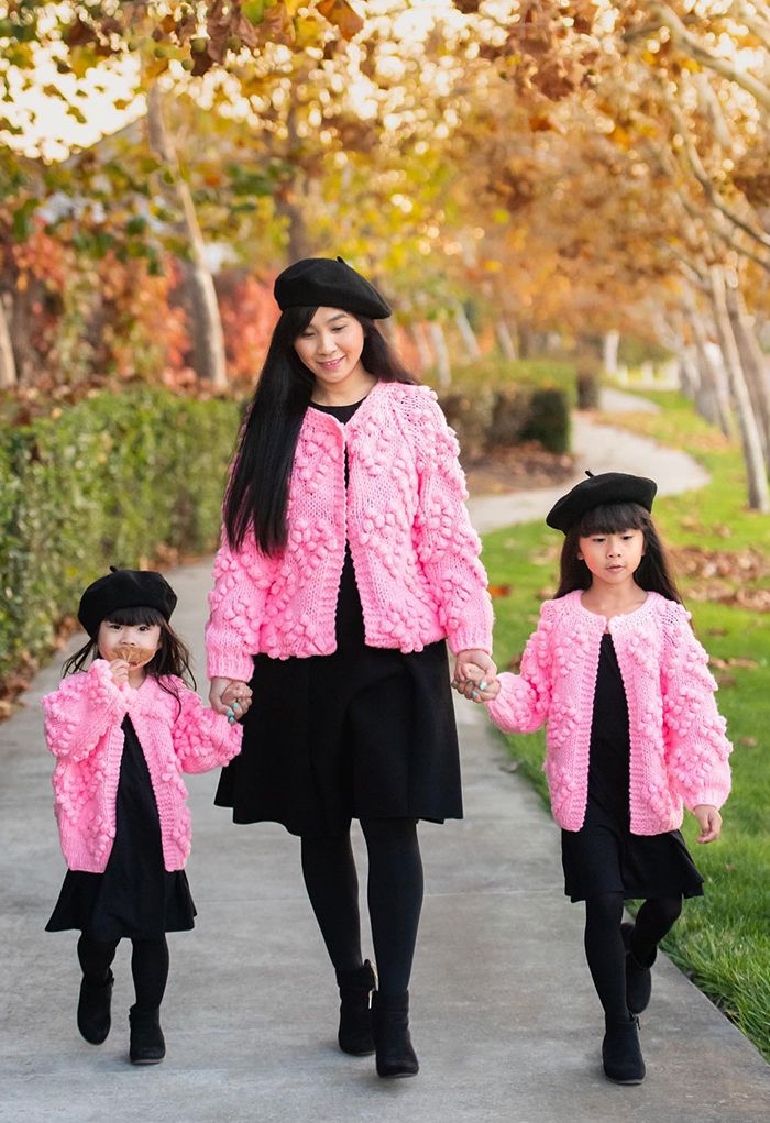 Knit Your Love Cardigan in Hot Pink