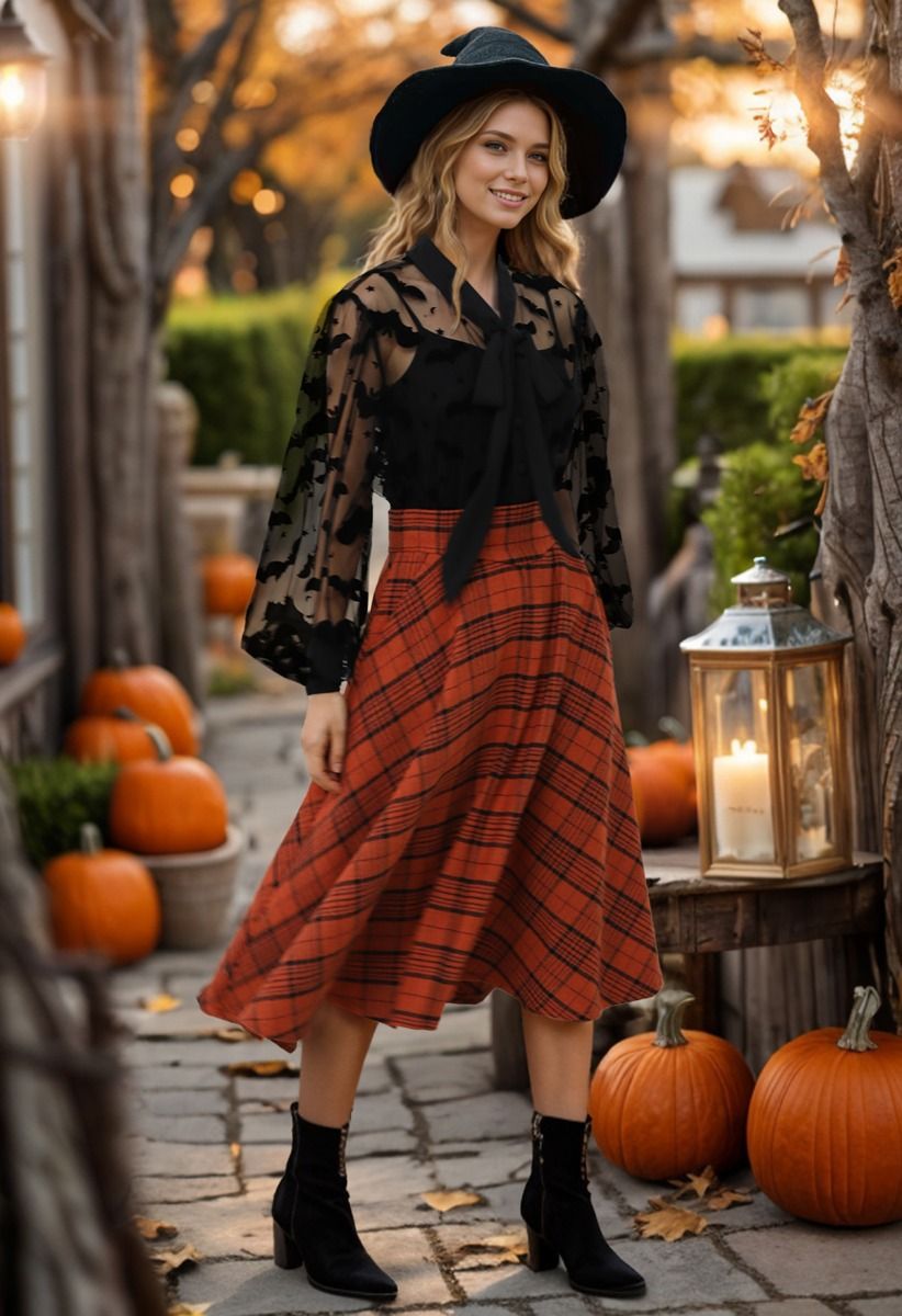 Velvet Bats Puff Sleeve Buttoned Mesh Shirt Halloween Costumes