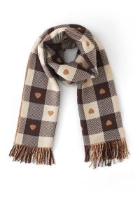 Lovely Heart Check Print Scarf