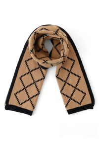 Diamond Print Scarf in Camel