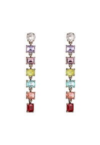 Multicolored Rectangle Crystal Earrings
