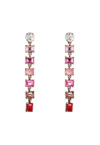Ombre Rectangle Crystal Earrings in Pink