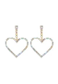 Hollow Heart Glittering Rhinestone Earrings