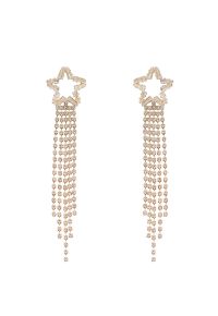 Hollow Golden Star Tassel Drop Earrings
