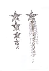 Asymmetric Star World Diamond Drop Earring