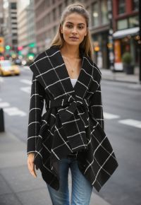 Prairie Grid Rabato Coat in Black