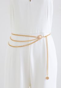 Golden Coin Multilayer Chain Belt