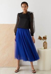 My Secret Garden Tulle Maxi Skirt in Indigo