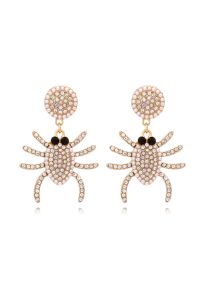 Full Pearl Spider Zircon Drop Earrings