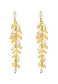 Golden Wheat Rhinestone Drop Earrings