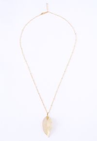 Gold Plated Leaf Pendant Necklace